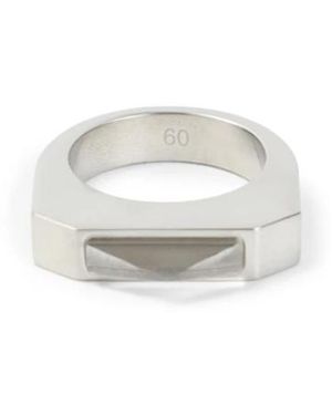 Rick Owens Accessoires ,Grijs ,Temple Hollywood Pyramid Ring - Wit
