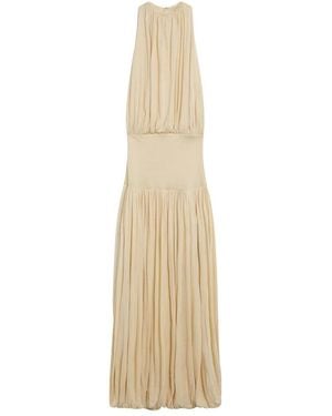 TOTEME Sleeveless Ruched Midi Dress - Natural
