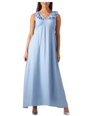 Moves Kleedjes ,Blauw ,Denim Blauwe Midi Jurk Leanna 4237