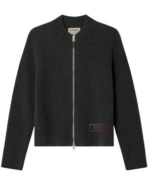 Carrera Bomberjack Met Geribde Gebreide Stof - Zwart