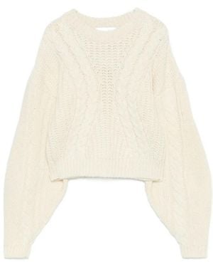 IRO Beiger Zopfmuster Pullover - Natur