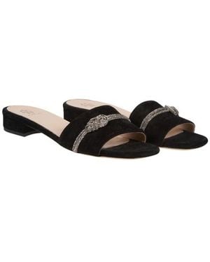 Eleventy Ciabattina Con Strass - Schwarz