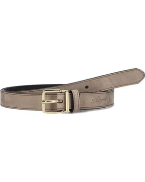 Legend Taupe Nubuk Gürtel Mit Goldener Schnalle - Braun