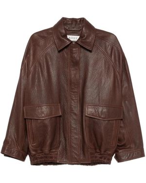 Rohe Grain Leather Fliegerjacke - Braun