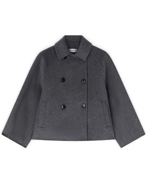 mötivi Jassen ,Grijs ,Wol Double-Breasted Pea Coat