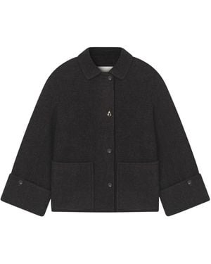 Aeron Jassen ,Grijs ,Wol Fudge Jacket - Zwart