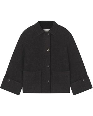 Aeron Jassen ,Grijs ,Wol Fudge Jacket - Zwart
