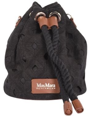 Max Mara Bchmaroso Macramé Bucket Bag - Schwarz
