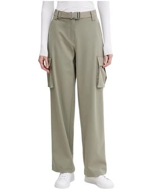 Guess Broeken ,Groen ,Polyester High Waist Cargo Broeken - Grijs