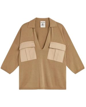 Semicouture Polo Shirts - Natural