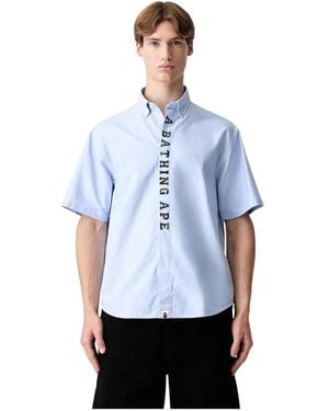 A Bathing Ape Short Sleeve Shirts - Azul
