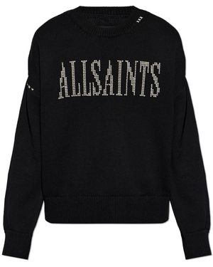 AllSaints Crossed Rundhals-Pullover - Schwarz
