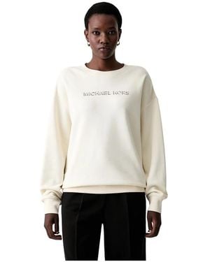 Michael Kors Hoodies & Sweatvesten ,Katoen Logo Embossed Cotton Sweater - Wit