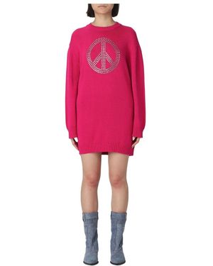 Moschino Knitted Dresses - Red