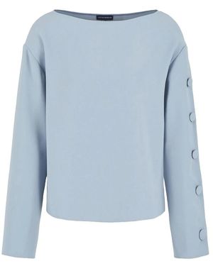 Emporio Armani Top collo a barca manica lunga - Blu