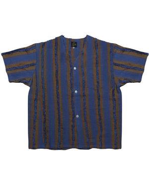 Needles Gestreiftes Jacquard Hemd - Blau