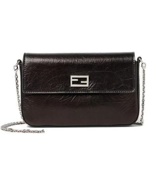 Fendi Tube Wallet On Chain - Zwart