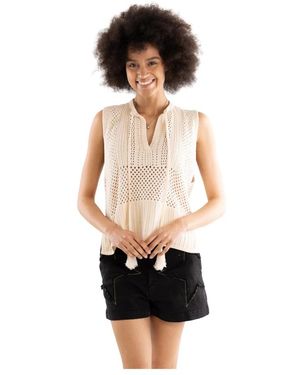 Akep Truien & Vesten ,Katoen Gehaakte Gebreide Tanktop - Zwart