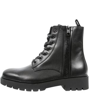 Calvin Klein Lace-Up Boots - Black