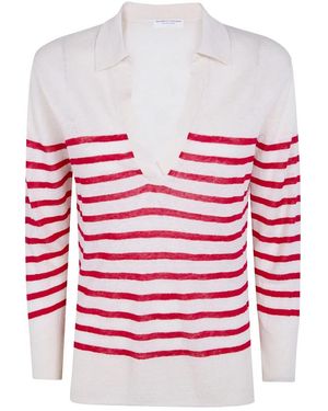 Majestic Filatures Truien & Vesten ,Veelkleurig ,V-Neck Truien - Rood