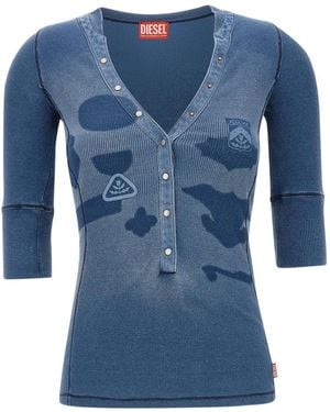 DIESEL V-Neck Knitwear - Bleu