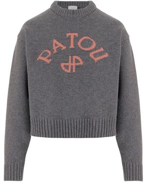 Patou Trui Van Wol En Kasjmier Met Logo - Grijs