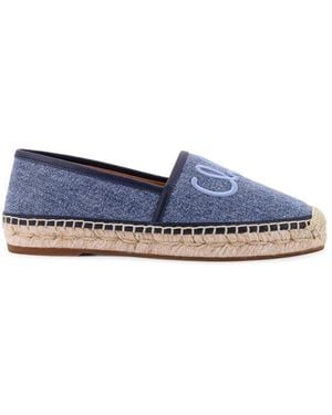Chloé Espadrillas in denim ricamate con dettaglio corda - Blu