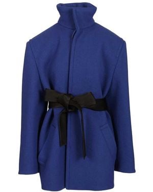 Saint Laurent Belted Coats - Blue