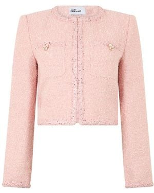 Self-Portrait Boucle Jas - Roze
