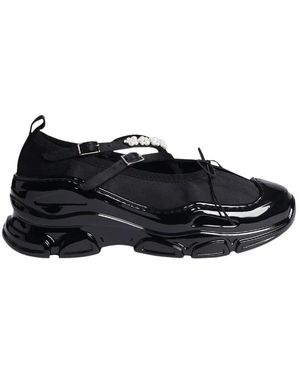 Simone Rocha Schoenen ,Zwart ,Criss Cross Tracker Sneakers