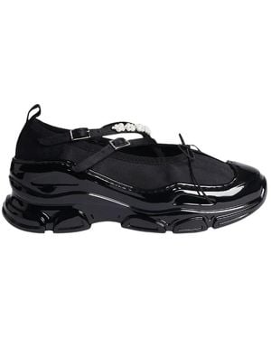 Simone Rocha Classic Criss Cross Tracker Trainers - Black