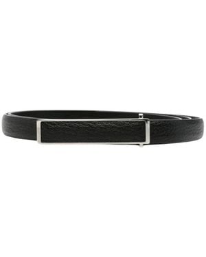 Tom Ford Glanzende Graan Geitenleren Inlegriem 15 Mm - Zwart