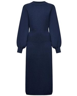 Silvian Heach Amarat Midikleid Mit Ballonärmeln - Blau