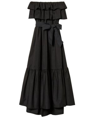 Actitude Kleedjes ,Zwart ,Katoen Maxi Jurk