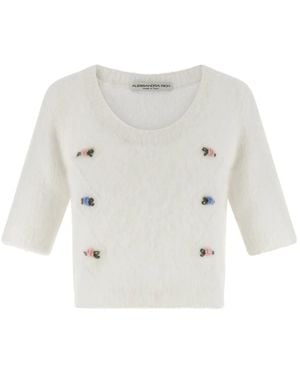 Alessandra Rich Round-Neck Knitwear - White