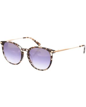 Longchamp Accessoires ,Bruin ,Ovale Acetaat Zonnebril Met Metalen Brillenpoten - Paars