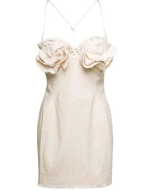 Jacquemus Kleedjes ,Wit ,Denim La Robe Artichaut Courte Denim - Naturel