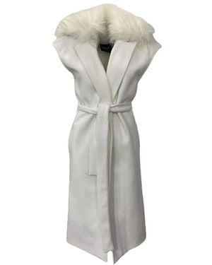 Giulia N Couture Belted Coats - Grey