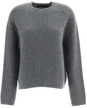 arch4 Nisha Ribbed Cashmere Crewneck Sweater - Grijs
