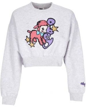 Obey Hoodies & Sweatvesten ,Grijs ,Katoen Little Lamb Baby Crew - Wit