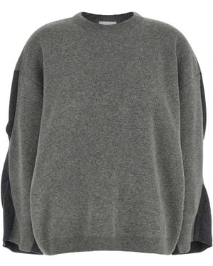 Nude Round-Neck Knitwear - Gris