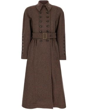 Chloé Belted Coats - Brown