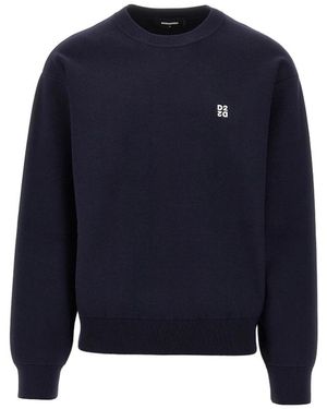 DSquared² Metal D2 Upside Down Strickpullover - Blau