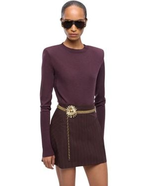 PINKO Round-Neck Knitwear - Morado