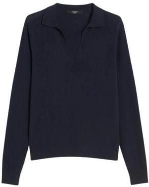 Weekend by Maxmara V-Neck Knitwear - Bleu