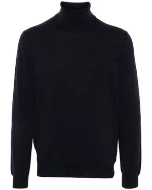 Zanone Truien & Vesten ,Blauw ,Wol Blauwe Wollen Blend Rolnek Trui