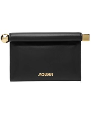 Jacquemus Tassen ,Zwart ,Katoen Rond Carré Clutch