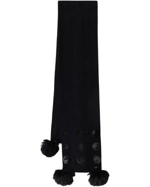 Joseph Ribkoff Accessoires ,Zwart ,Nepbont Sjaal Met Polka-Dot Nepbont Pompon