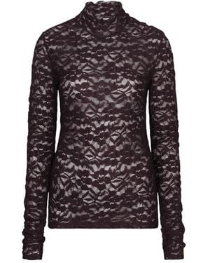 Dante 6 Irony Lace Turtleneck Top - Zwart