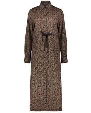 Herno Long Dress With Adjustable Waist Elegant - Brown